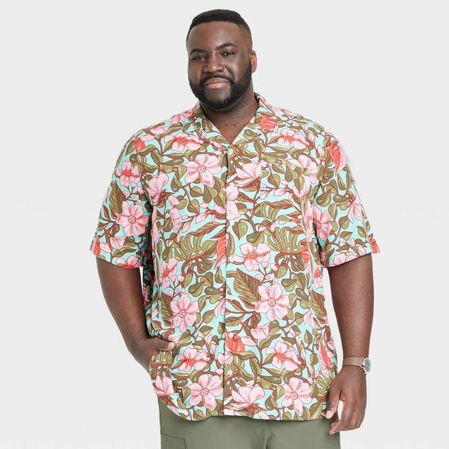 Mens Big & Tall Short Sleeve Collared Button-Down Shirt - Goodfellow & Co 3XLT Product Image