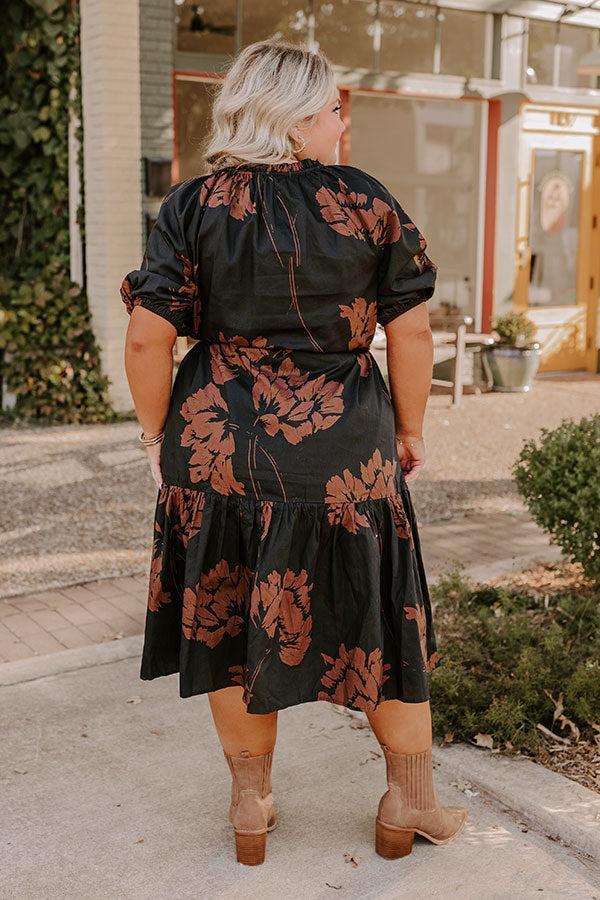 Southern Countryside Floral Midi in Black Curves Product Image