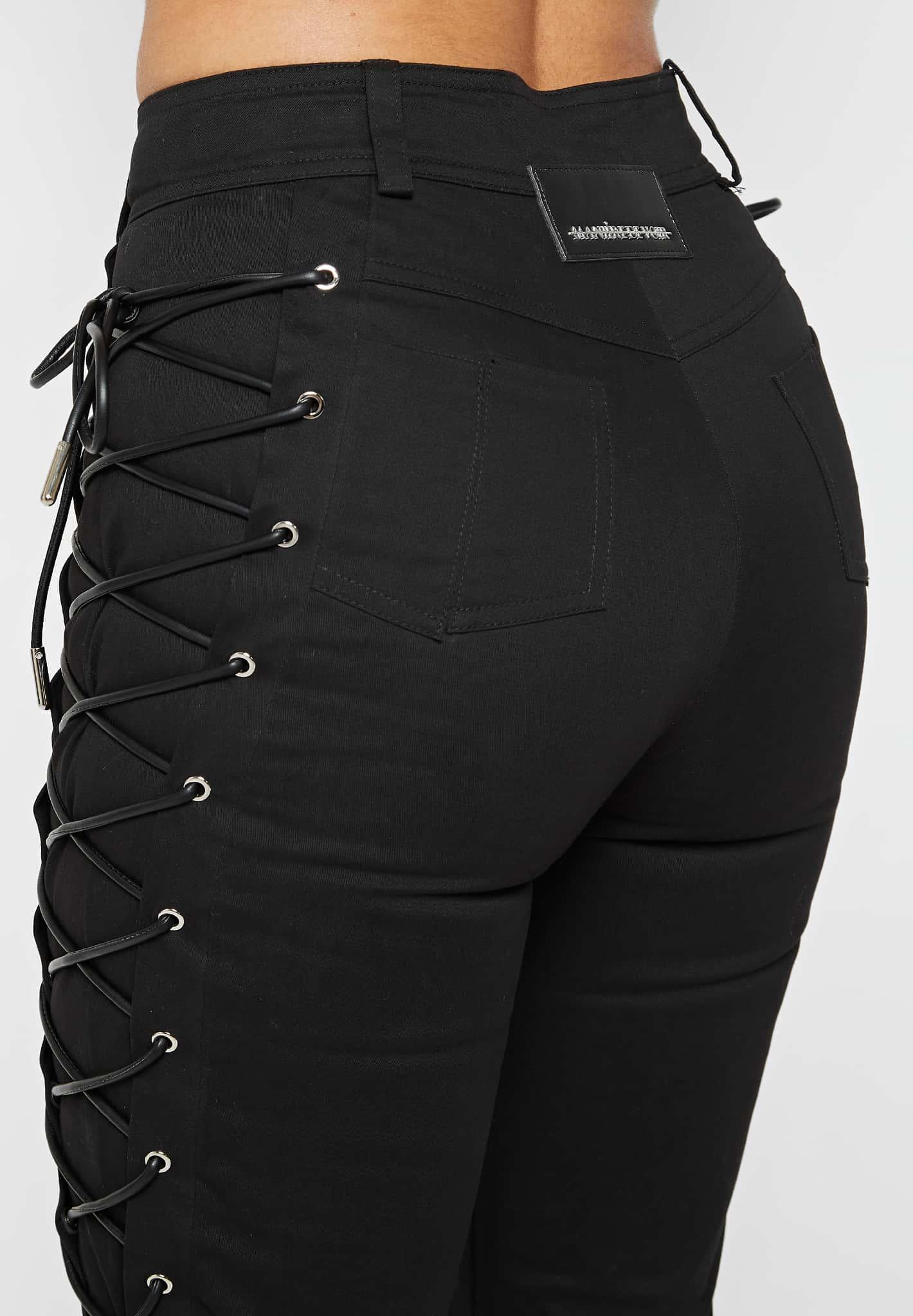 Lace Up Trousers - Black Female Product Image