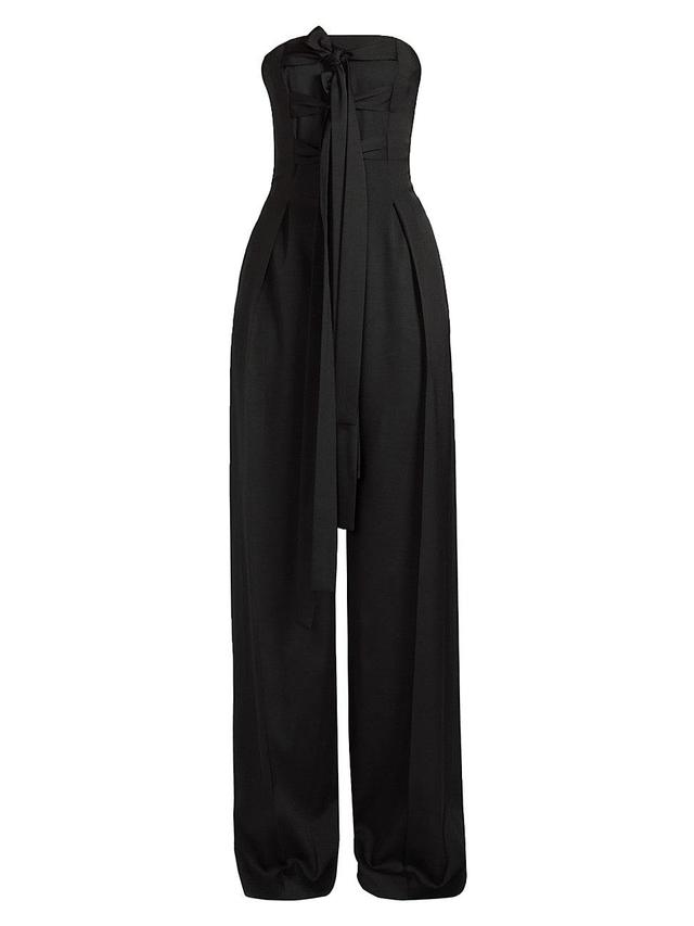 Womens Pleated Tie-Bustier Strapless Jumpsuit Product Image