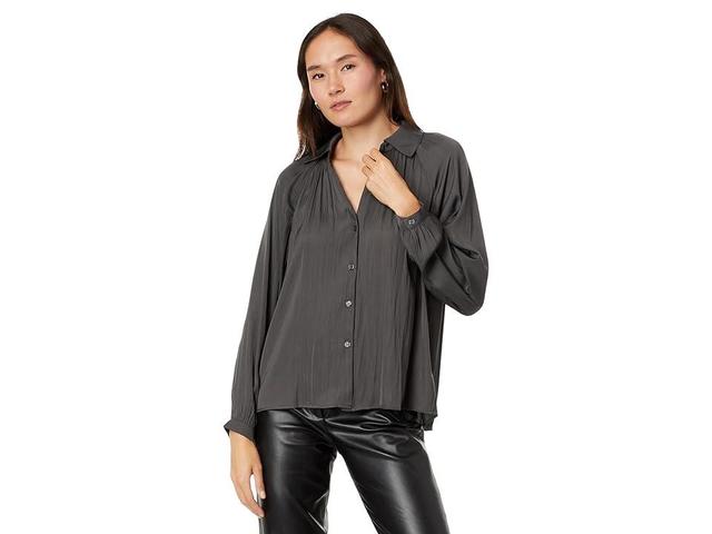 Sanctuary Casually Cute Sateen Blouse (Mineral) Women's Clothing Product Image