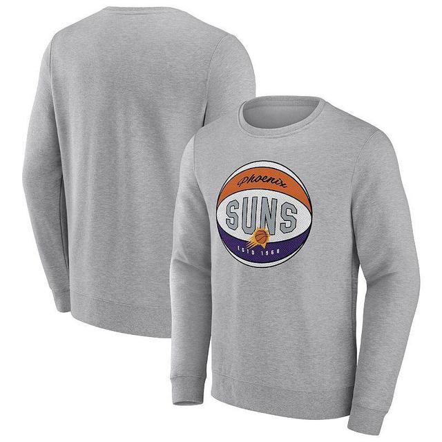 Mens Fanatics Branded Heathered Gray Phoenix Suns True Classics Vint Pullover Sweatshirt Product Image