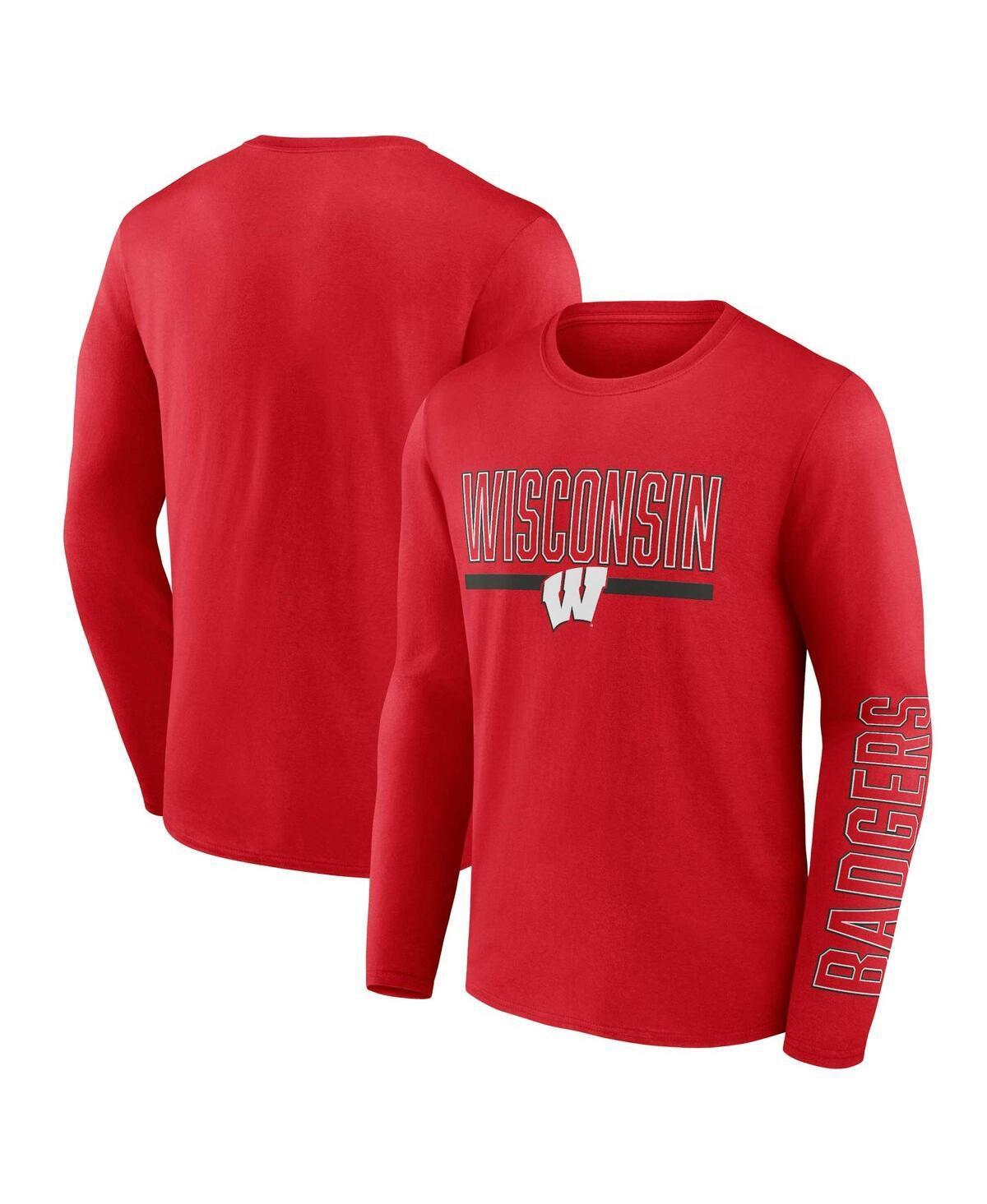 Mens Profile Wisconsin Badgers Big & Tall Two-Hit Graphic Long Sleeve T-Shirt Product Image