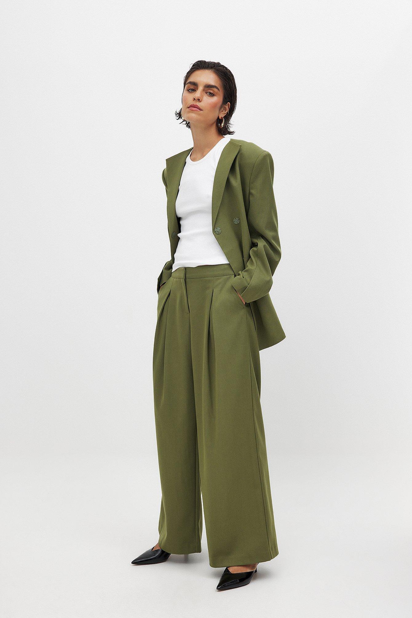 Mid Waist Wide Leg Suit Pants product image