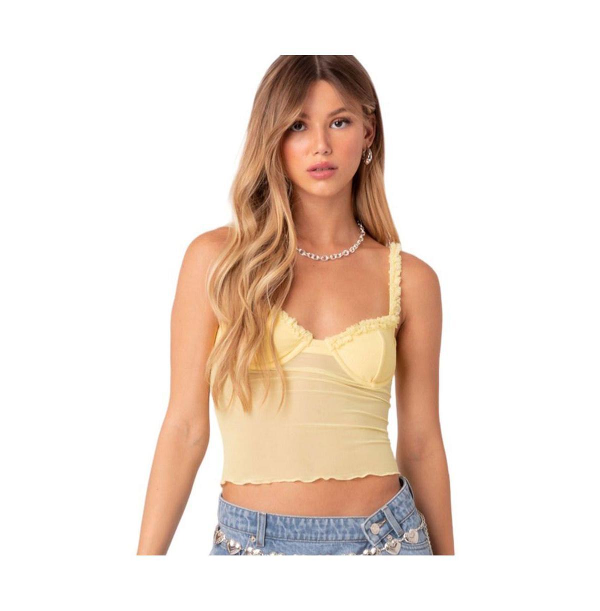 EDIKTED Mercy Sheer Mesh Bra Top Product Image