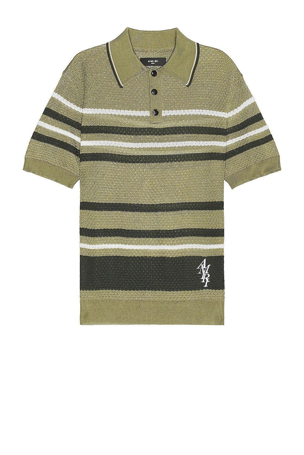 Amiri Striped Polo in Black Product Image