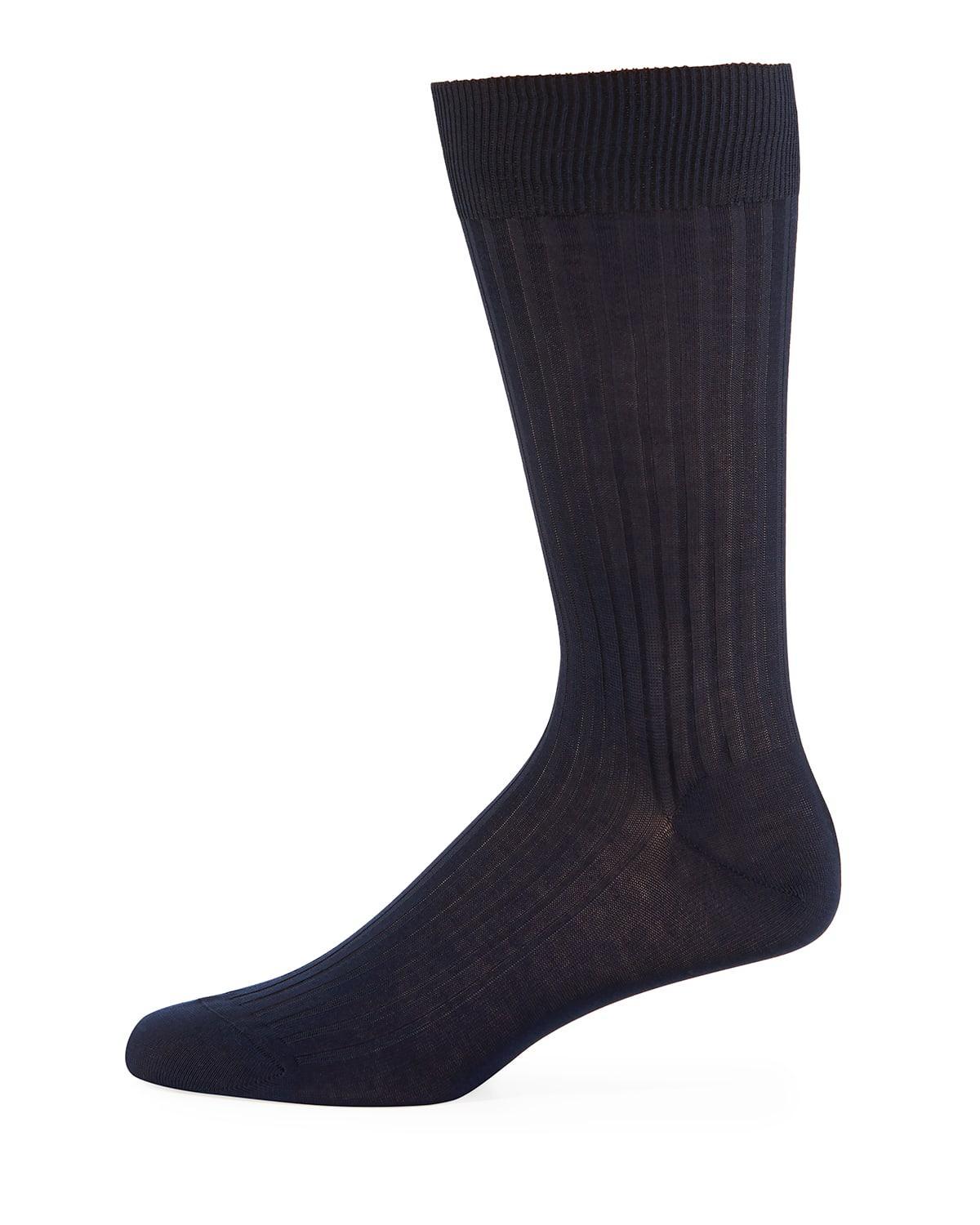 Mens Danvers Ribbed Cotton Mid-Calf Socks Product Image