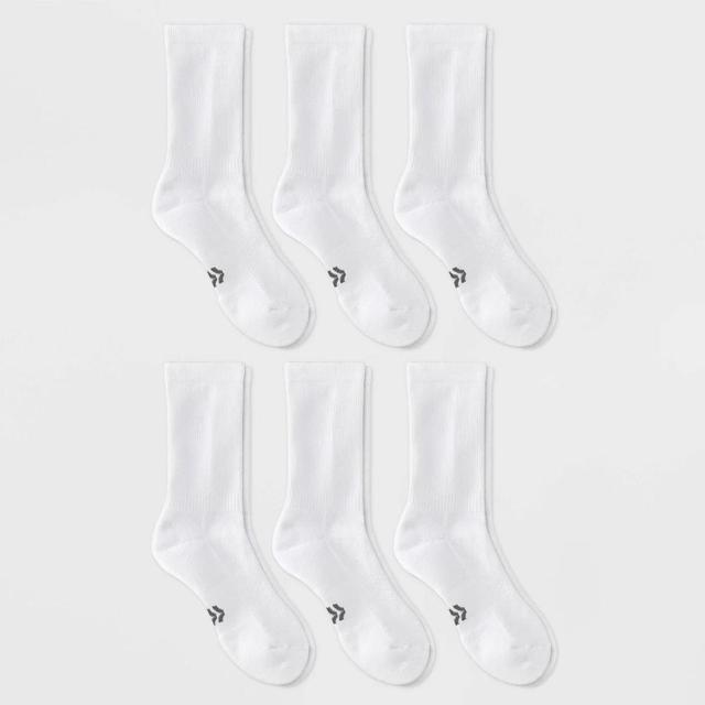 Womens Cushioned Foundation 6pk Athletic Crew Socks - All In Motion White 4-10 Product Image