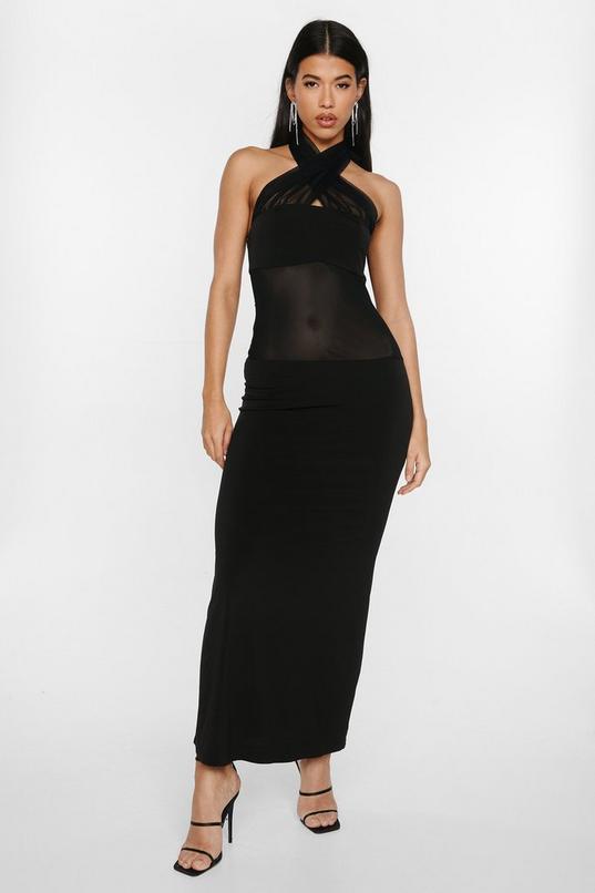 Mesh Bow Detail Maxi Dress Product Image