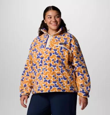 Columbia Women's Helvetia II Printed Cropped Half Snap Fleece Pullover - Plus Size- Product Image