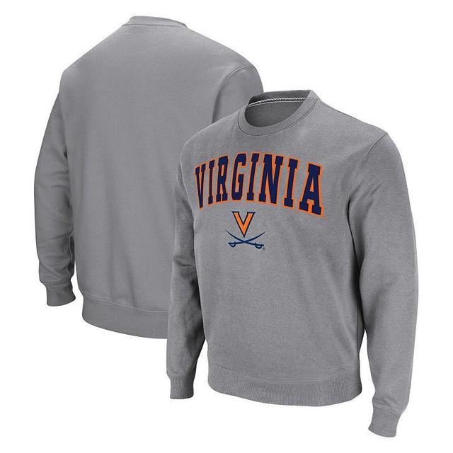 Mens Colosseum Heather Gray Virginia Cavaliers Arch & Logo Pullover Sweatshirt Product Image