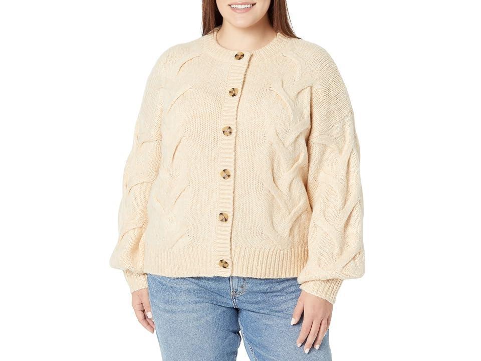 Madewell Plus Aviva Cable Cardigan (Heather Powder) Women's Sweater product image