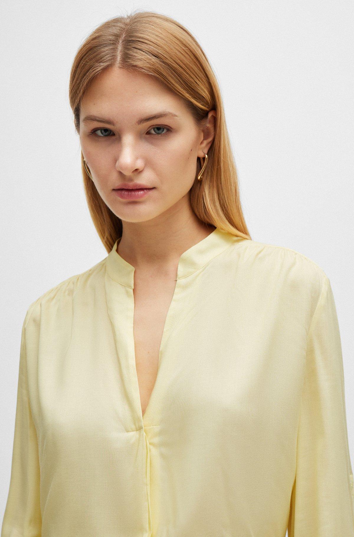 Notch-neckline blouse in lightweight voile Product Image