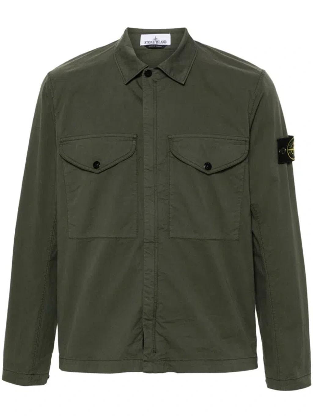 STONE ISLAND Compass-badge Shirt Jacket In Musk Product Image