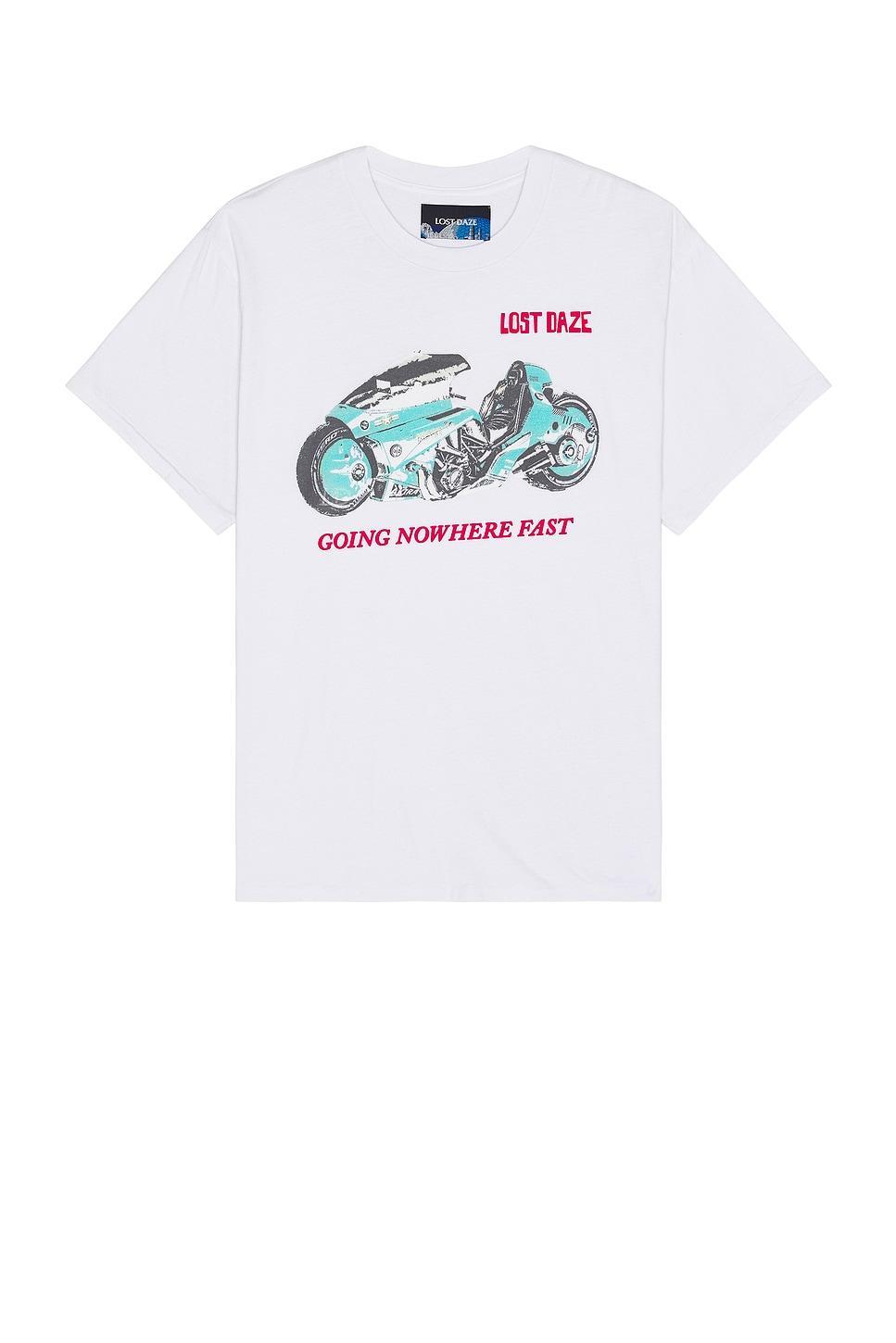 Lost Daze Moto Tee in White Product Image