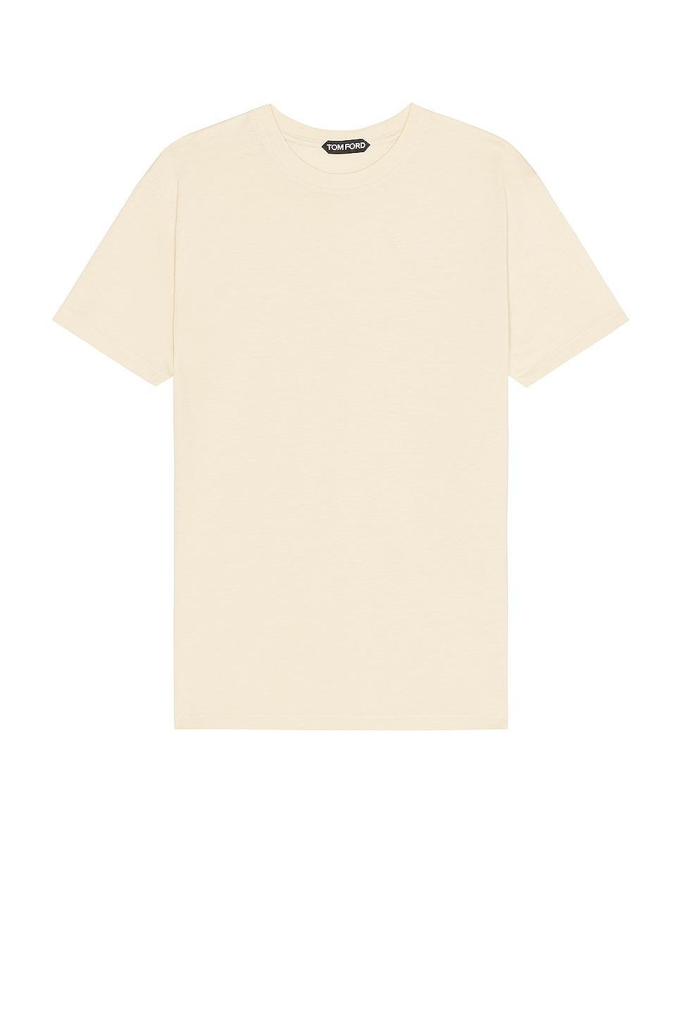 TOM FORD Lyocell Cotton Short Sleeve Tee in Chocolate Product Image