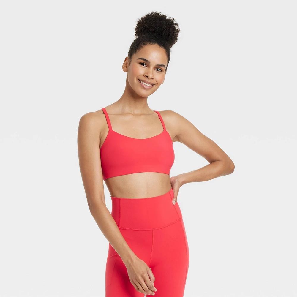 Womens Everyday Soft Light Support Strappy Sports Bra - All In Motion Red Product Image