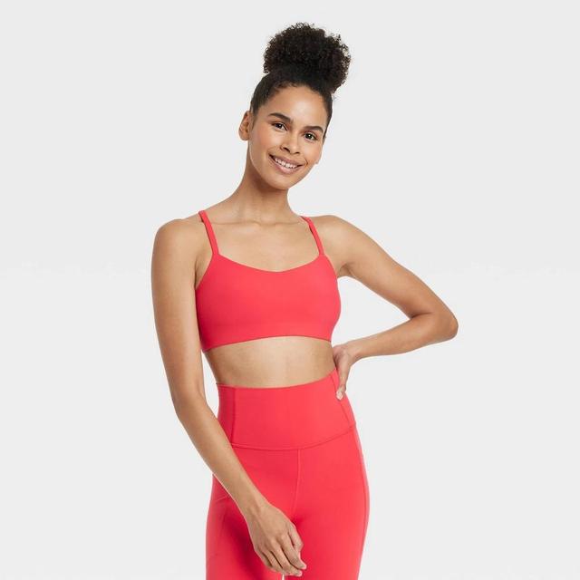 Womens Everyday Soft Light Support Strappy Sports Bra - All In Motion Red Product Image