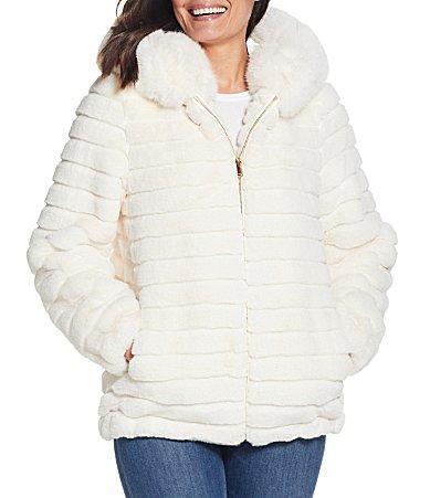 Gallery Hooded Faux Fur Jacket Product Image