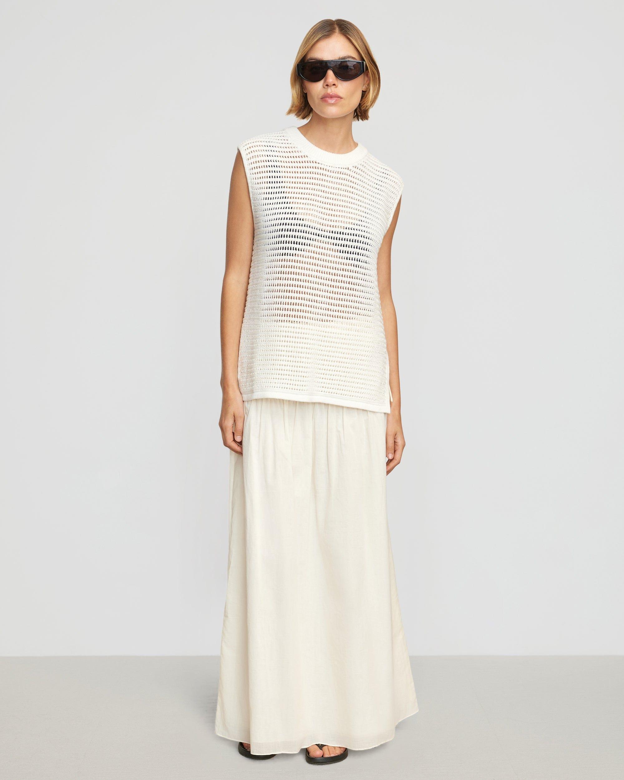 Zada Organic Cotton Crochet Sweater Tank Product Image