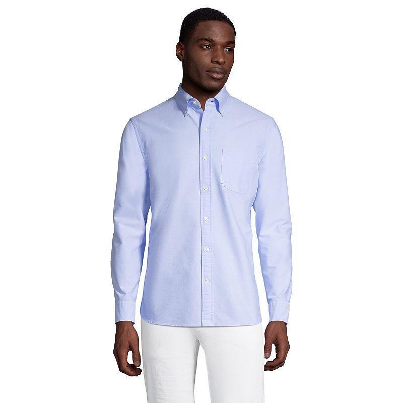 Big & Tall Lands End Traditional-Fit Sail Rigger Oxford Button-Down Shirt, Mens Product Image