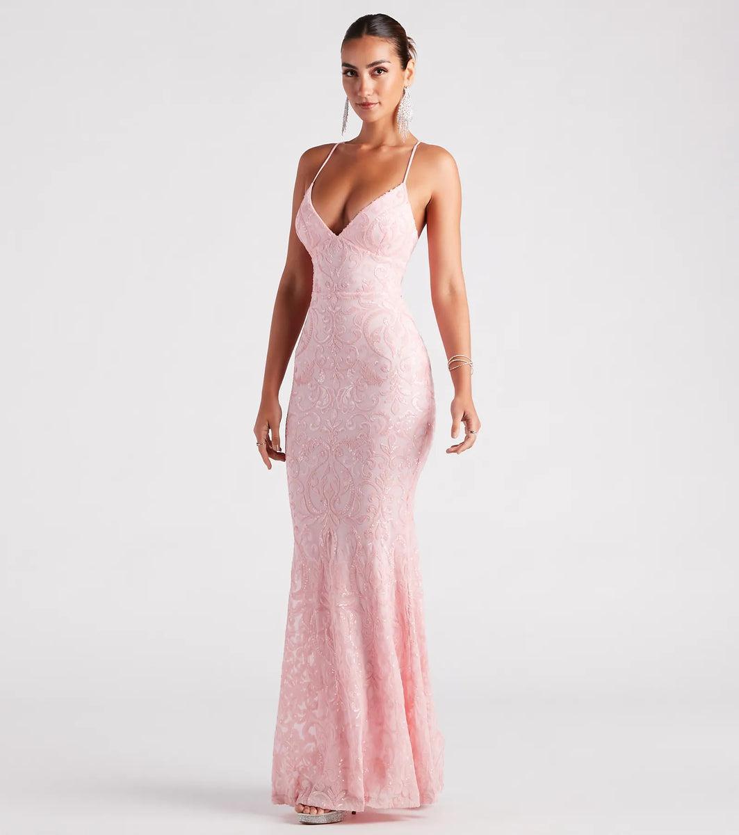 Bethanie Formal Sequin V-Neck Mermaid Dress Product Image