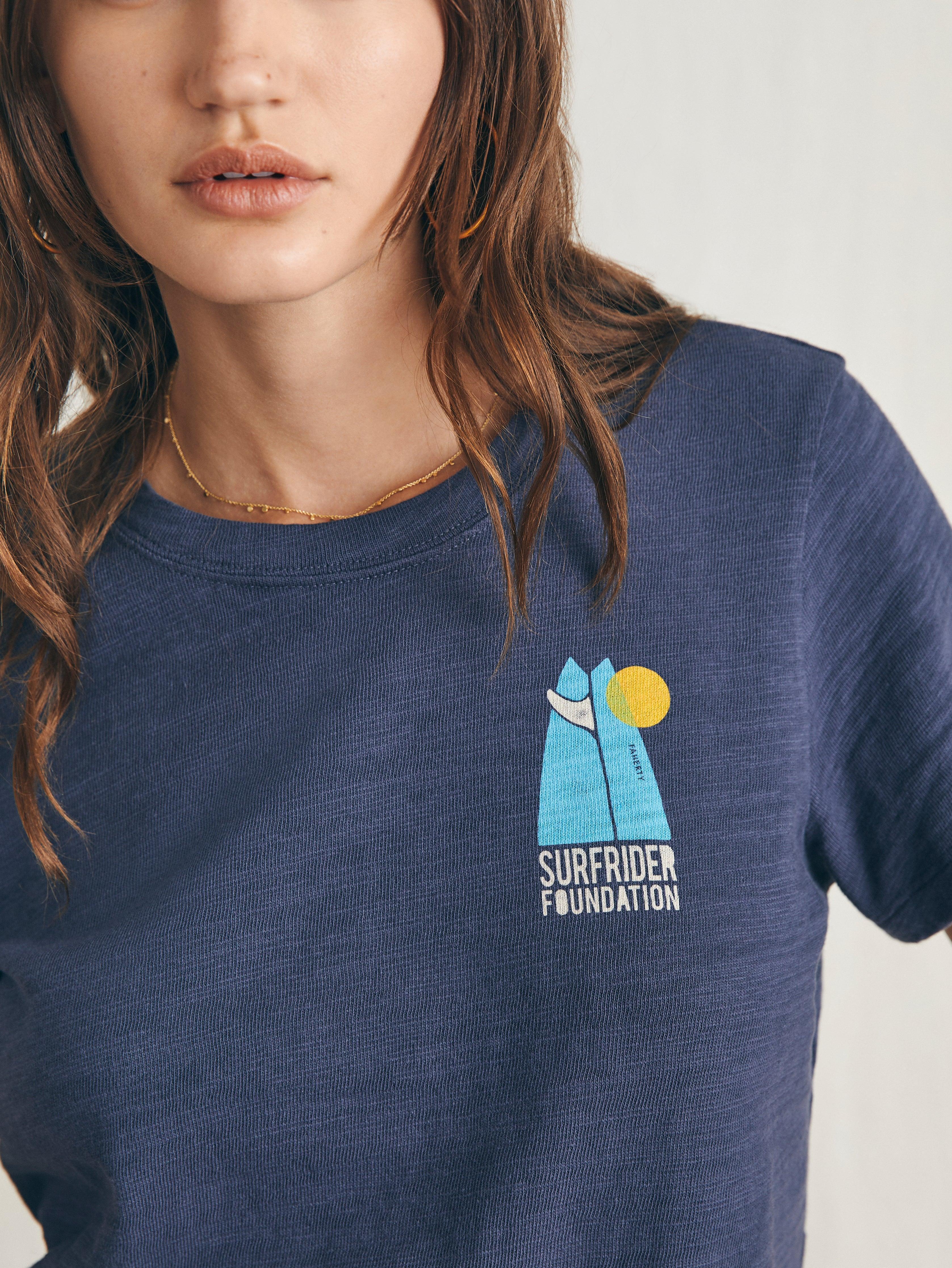 Surfrider Sunwashed Cropped Tee - Dune Navy Female Product Image