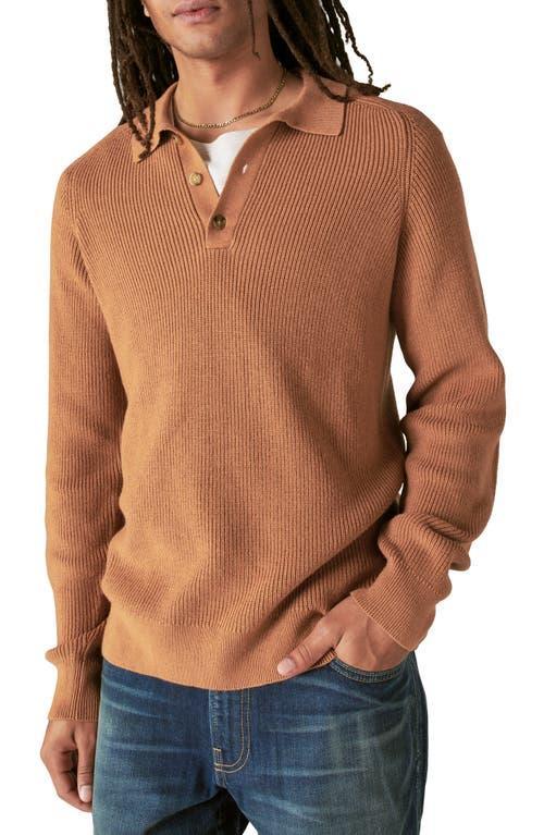 Lucky Brand Cloud Soft Rib Cotton Blend Polo Sweater Product Image