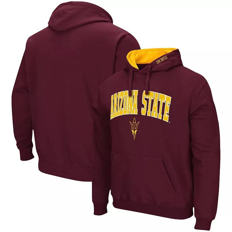 Mens Colosseum Maroon Arizona State Sun Devils Arch & Logo 3.0 Pullover Hoodie Red Product Image