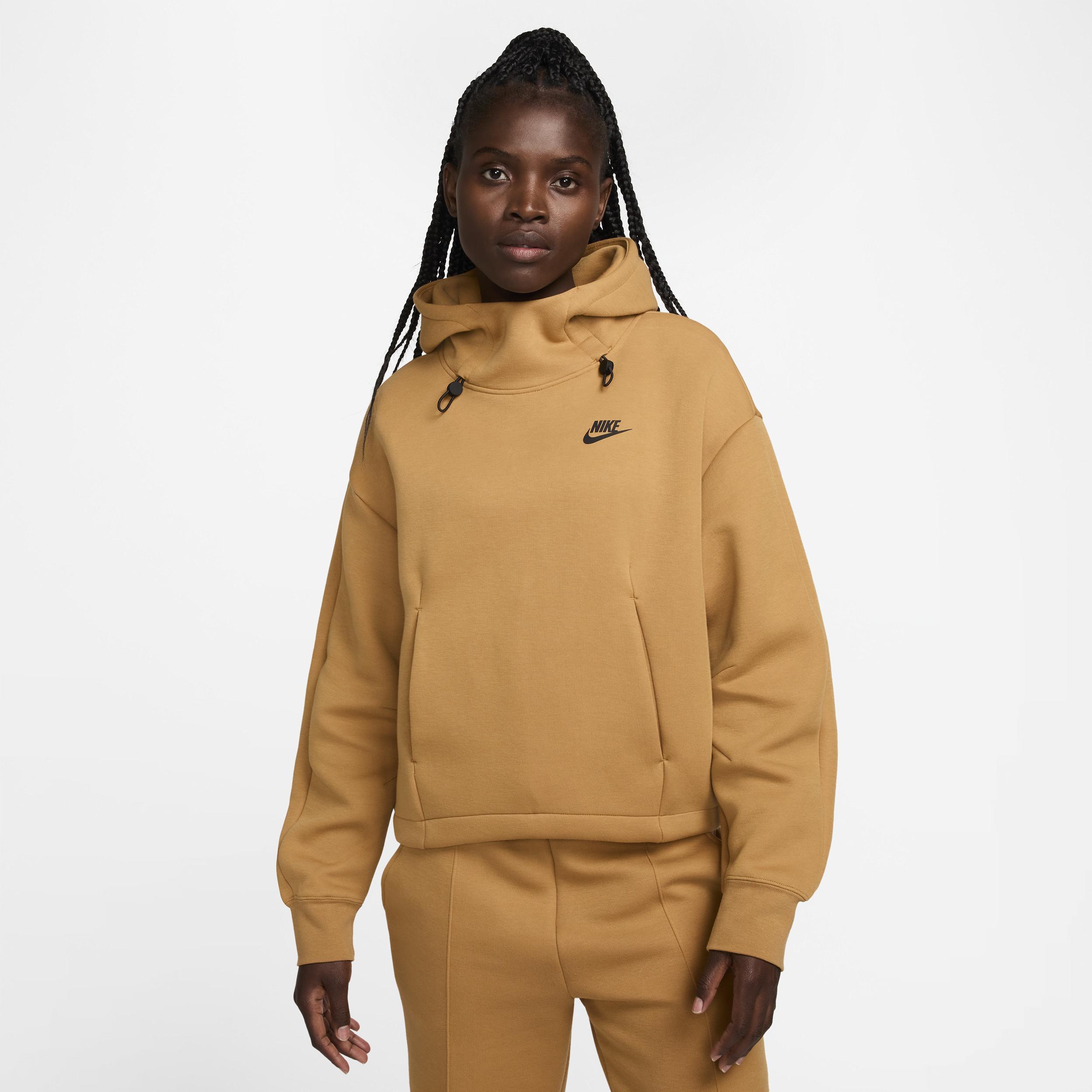 Nike Womens Nike NSW Tech Fleece OS Hoodie - Womens Flax/Black Product Image