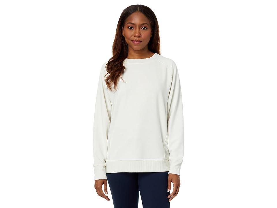 Jockey Active Cozy Fleece Oversized Rib Detail Crew (Birch) Women's Clothing Product Image