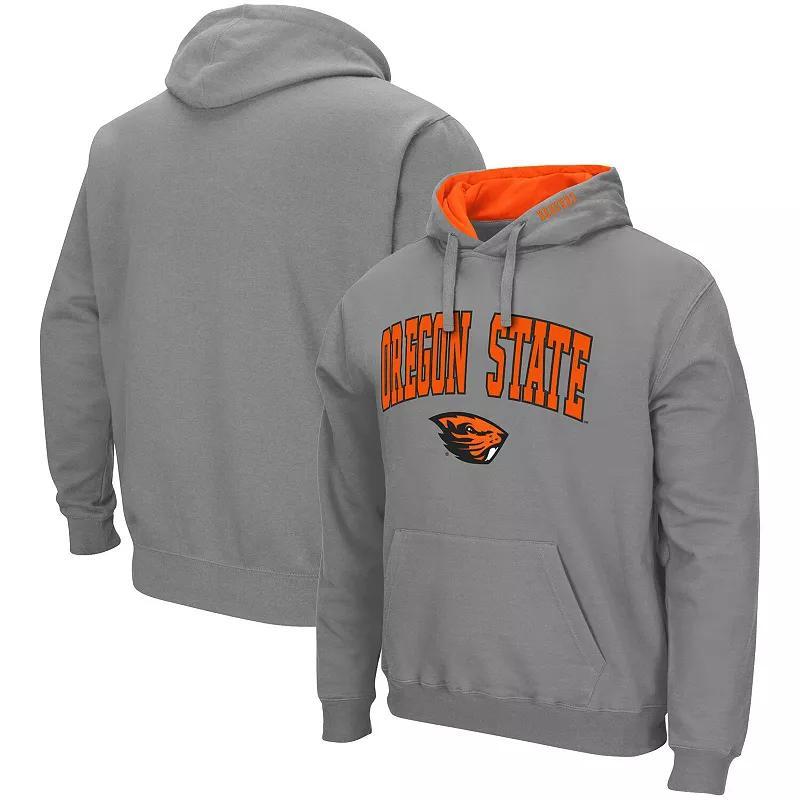 Mens Colosseum Heathered Gray Oregon State Beavers Arch & Logo 3.0 Pullover Hoodie Product Image