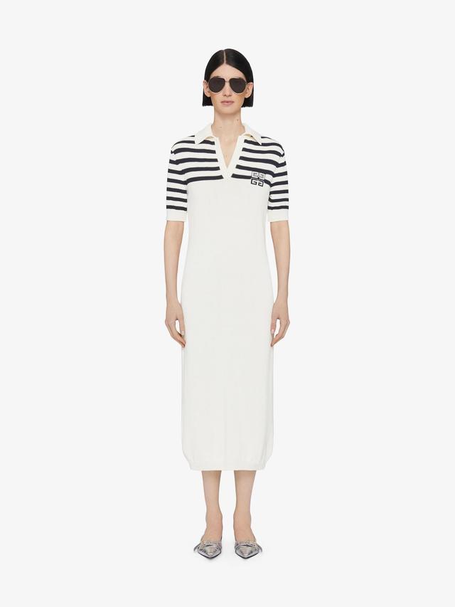 4G striped polo dress in wool and cotton Product Image