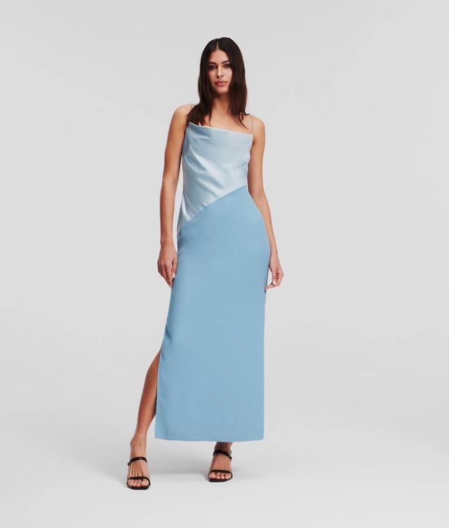 COWL NECK SATIN MIDI DRESS Product Image