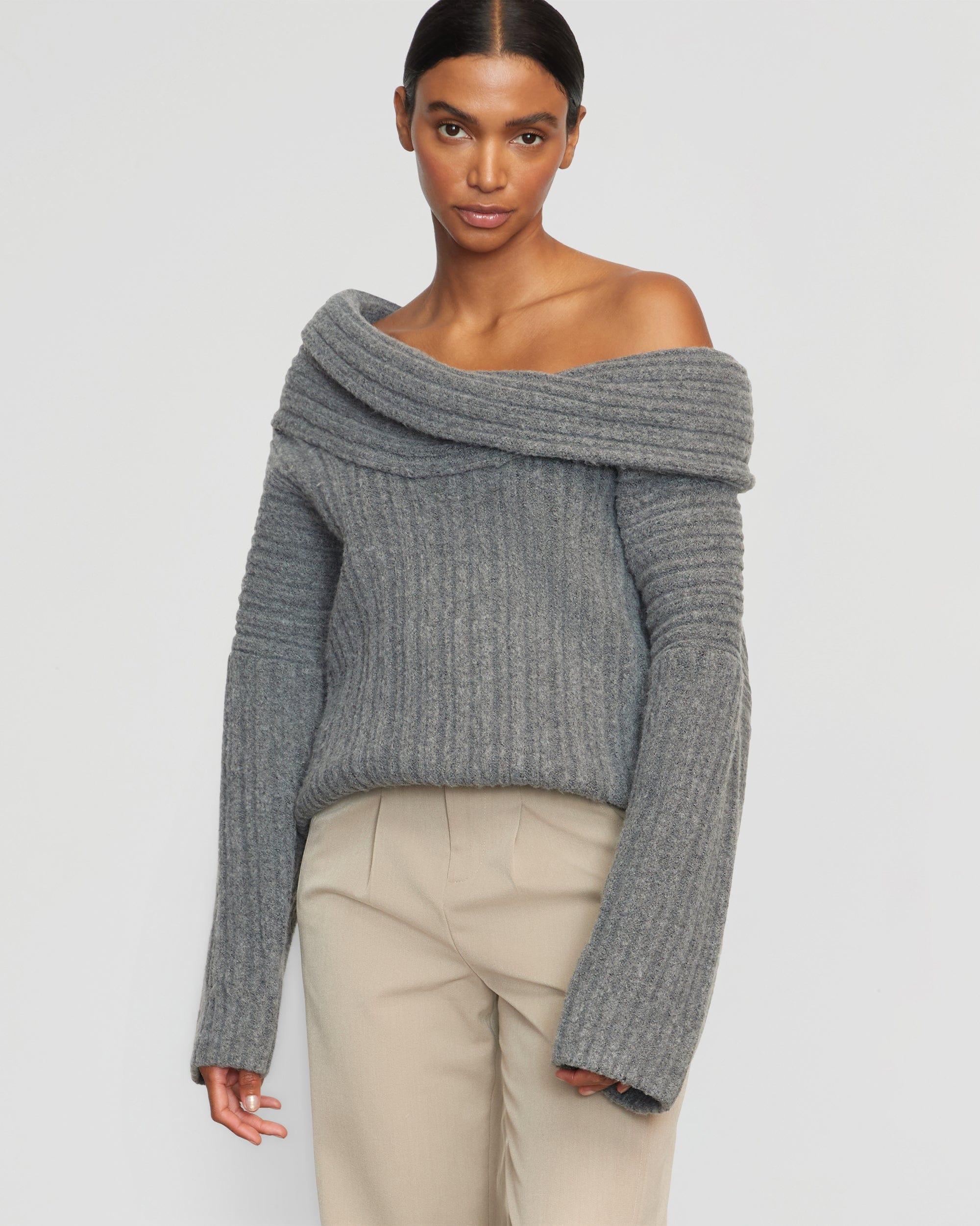 Jamie Chunky Asymmetric-Neck Sweater Product Image