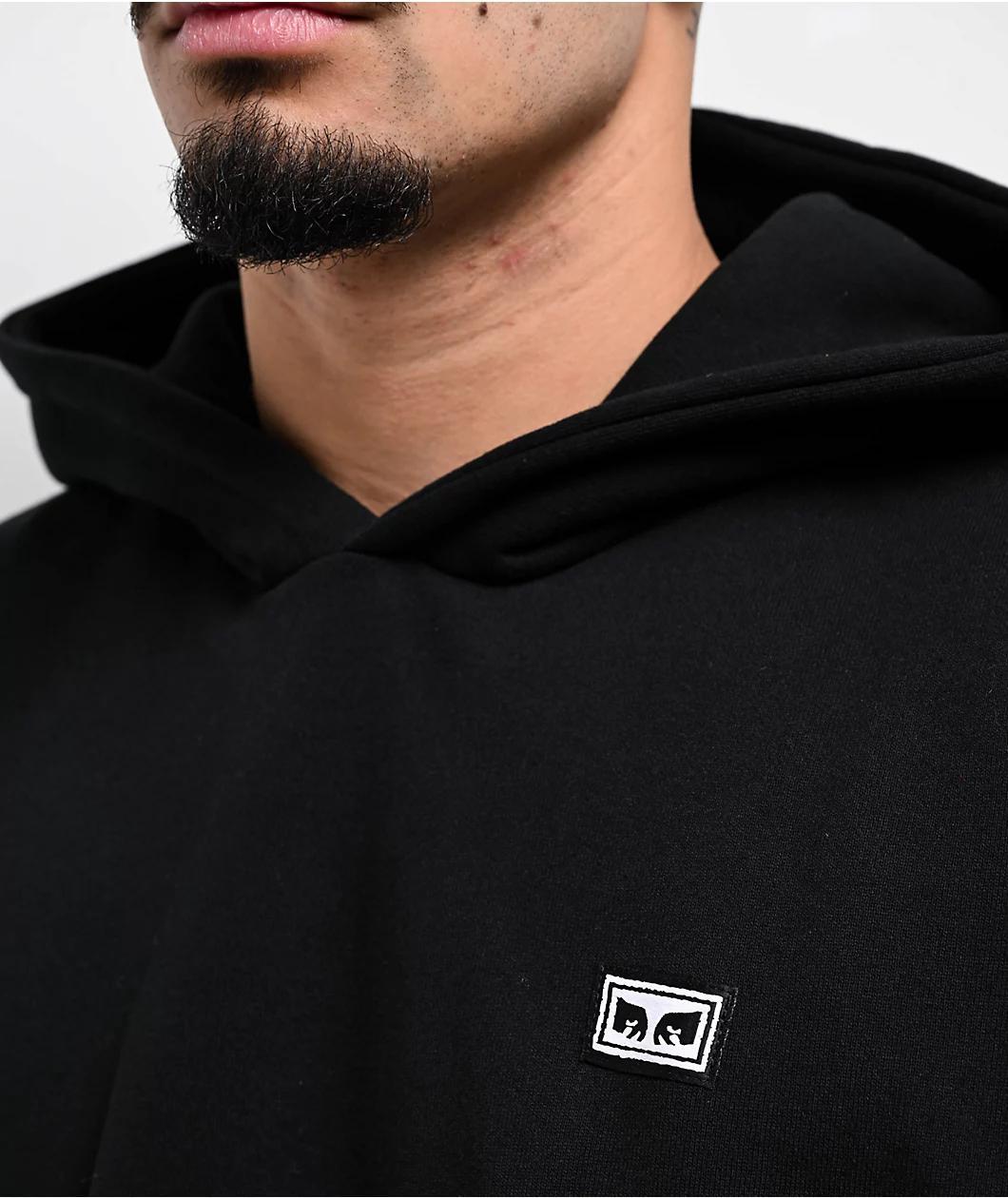 Obey Services Extra Heavy Black Hoodie Product Image