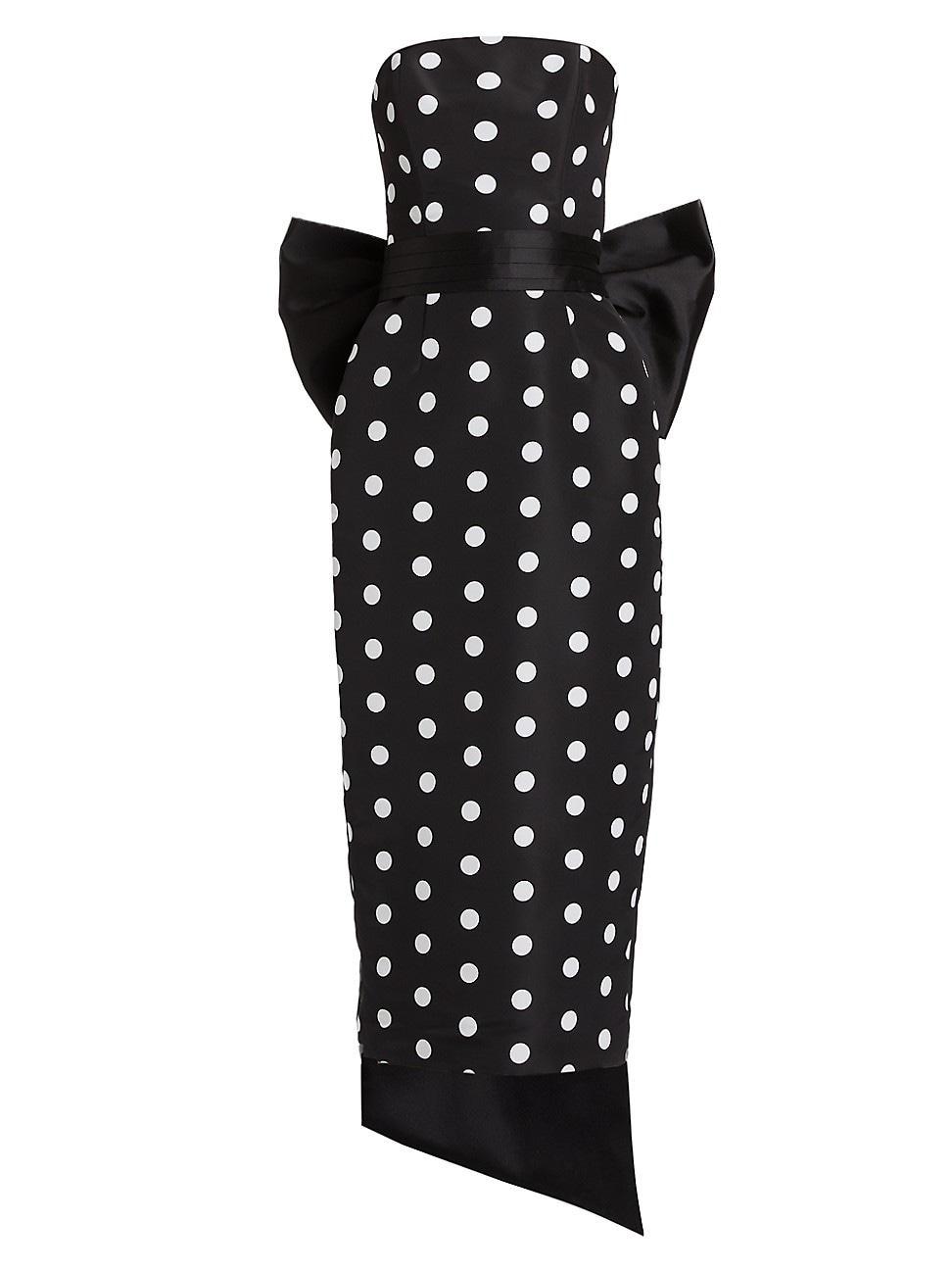 Womens Emily Polka Dot Silk Midi-Dress Product Image