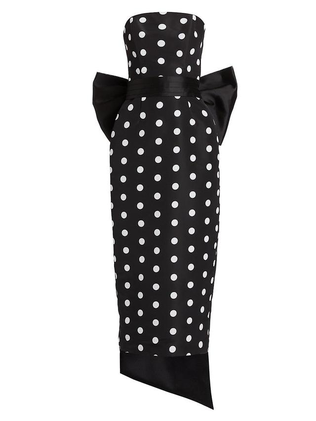 Womens Emily Polka Dot Silk Midi-Dress Product Image