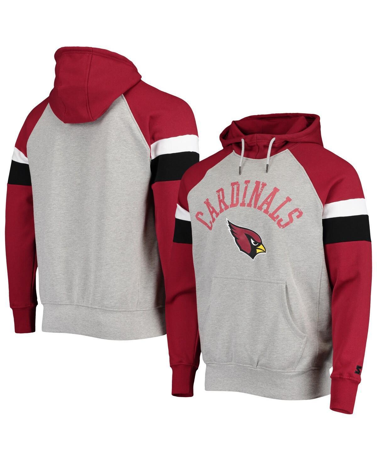 Mens Heathered Gray Arizona Cardinals Home Run Raglan Pullover Hoodie - Heathered Gray Product Image