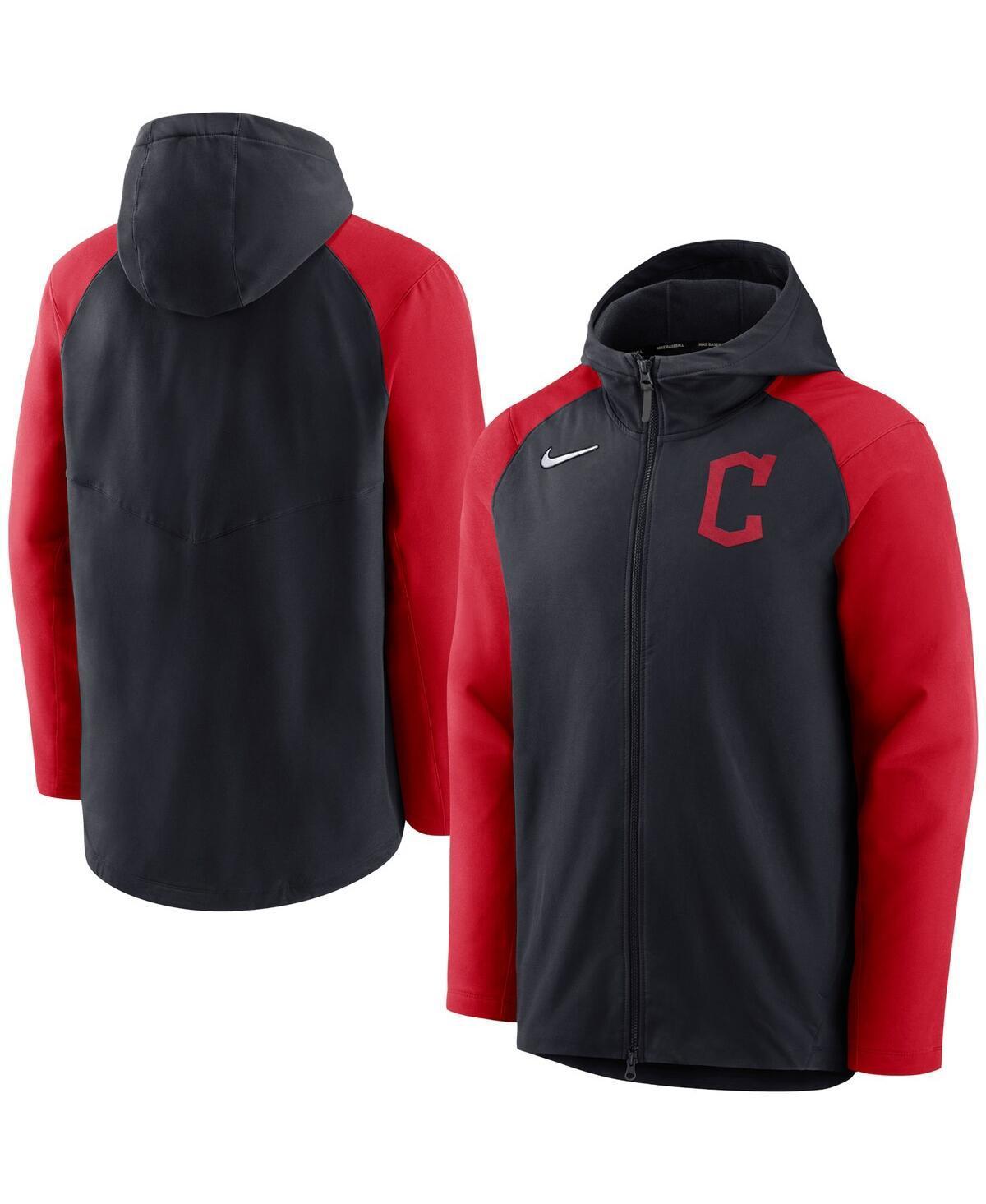 Mens Nike Navy/Red Cleveland Guardians Authentic Collection Performance Raglan Full-Zip Hoodie Grd Blue Product Image