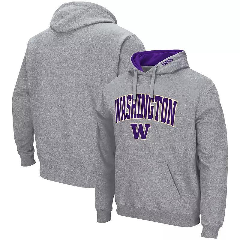 Mens Colosseum Heathered Gray Pitt Panthers Arch & Logo 3.0 Pullover Hoodie Grey Product Image