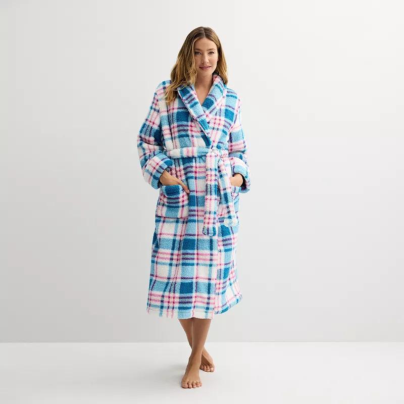 Petite Sonoma Goods For Life Plush Long Robe, Womens Product Image