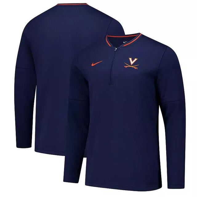 Mens Nike Virginia Cavaliers Coaches Quarter-Zip Jacket Blue Product Image