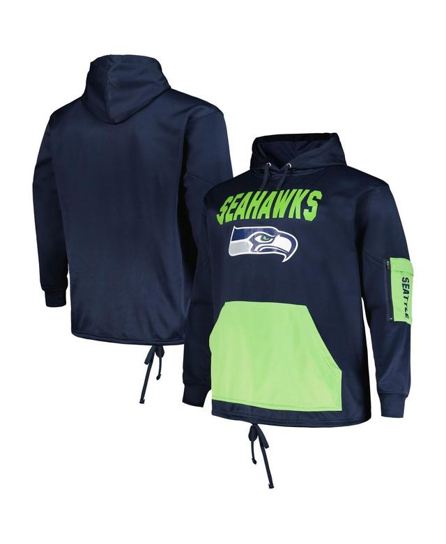 Mens Fanatics Branded College Seattle Seahawks Big & Tall Pullover Hoodie Blue Product Image