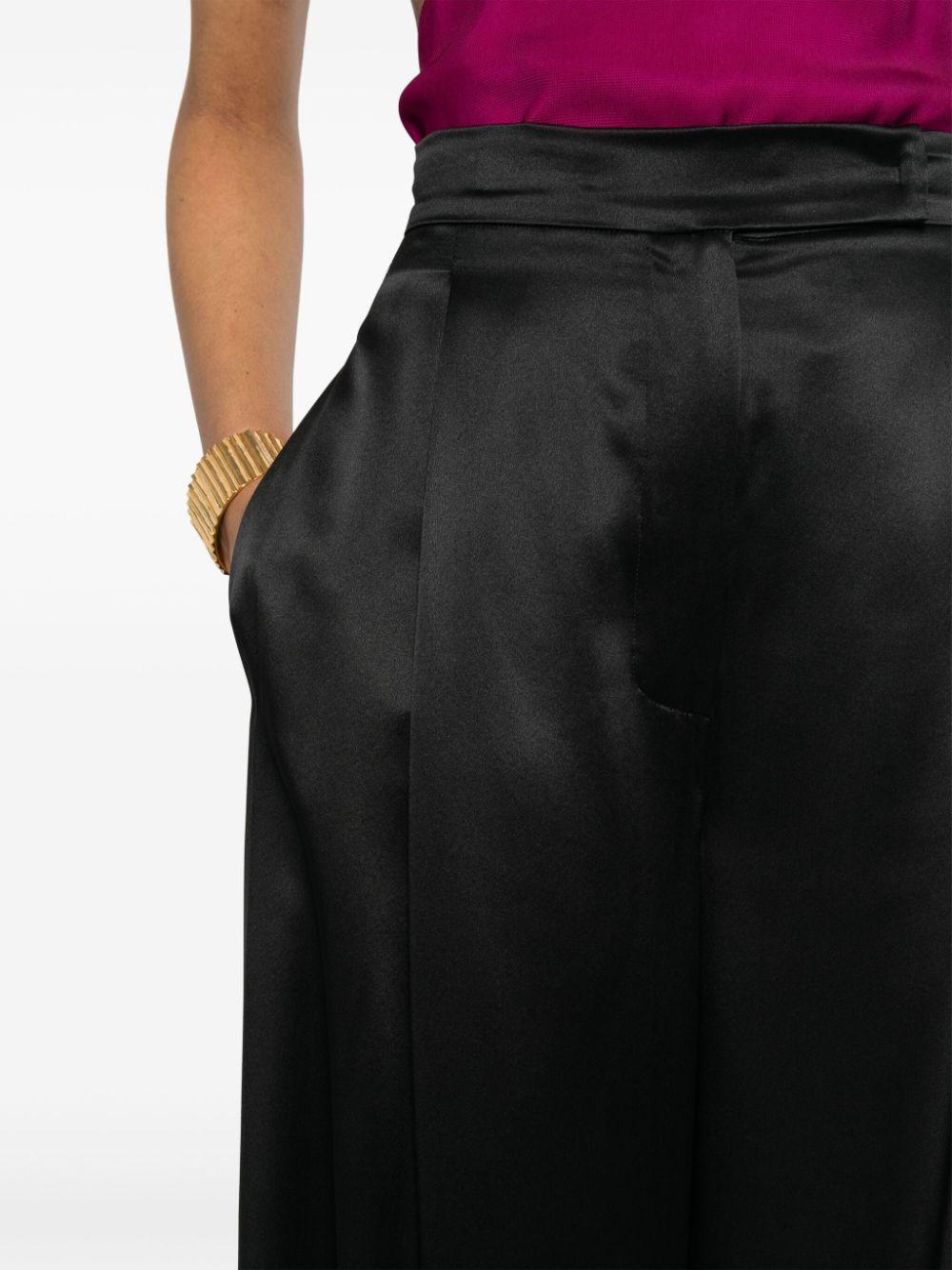 Fiesta Silk Flared Trousers In Black Product Image