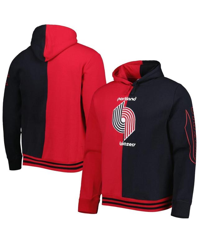 Mens Mitchell & Ness Red Portland Trail Blazers Hardwood Classics Split Pullover Hoodie - Red Product Image