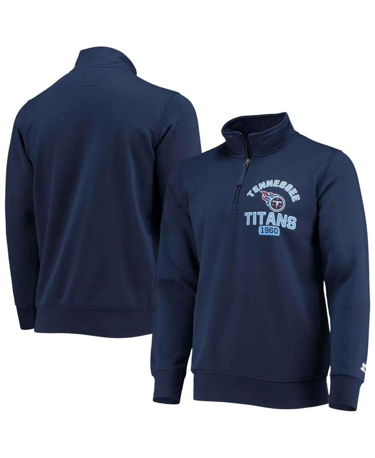 Mens Starter Tennessee Titans Heisman Quarter-Zip Jacket Blue Product Image