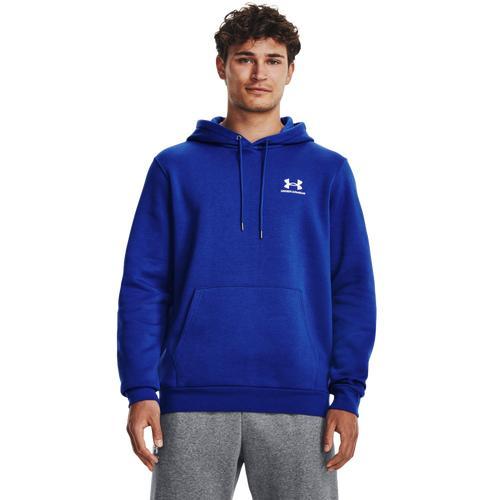 Under Armour Mens Under Armour Essential Fleece Hoodie - Mens Royal/White Product Image