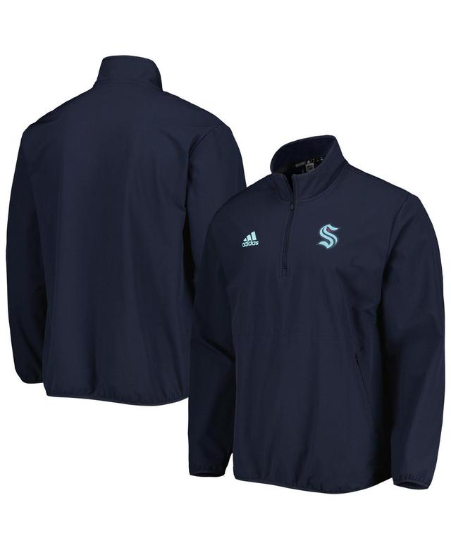 Mens adidas Deep Sea Blue Seattle Kraken Quarter-Zip Jacket Krk Blue Product Image