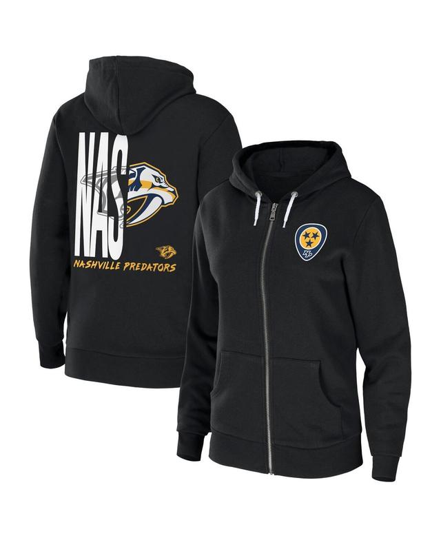 Womens Wear by Erin Andrews Black Nashville Predators Sponge Fleece Full-Zip Hoodie Product Image